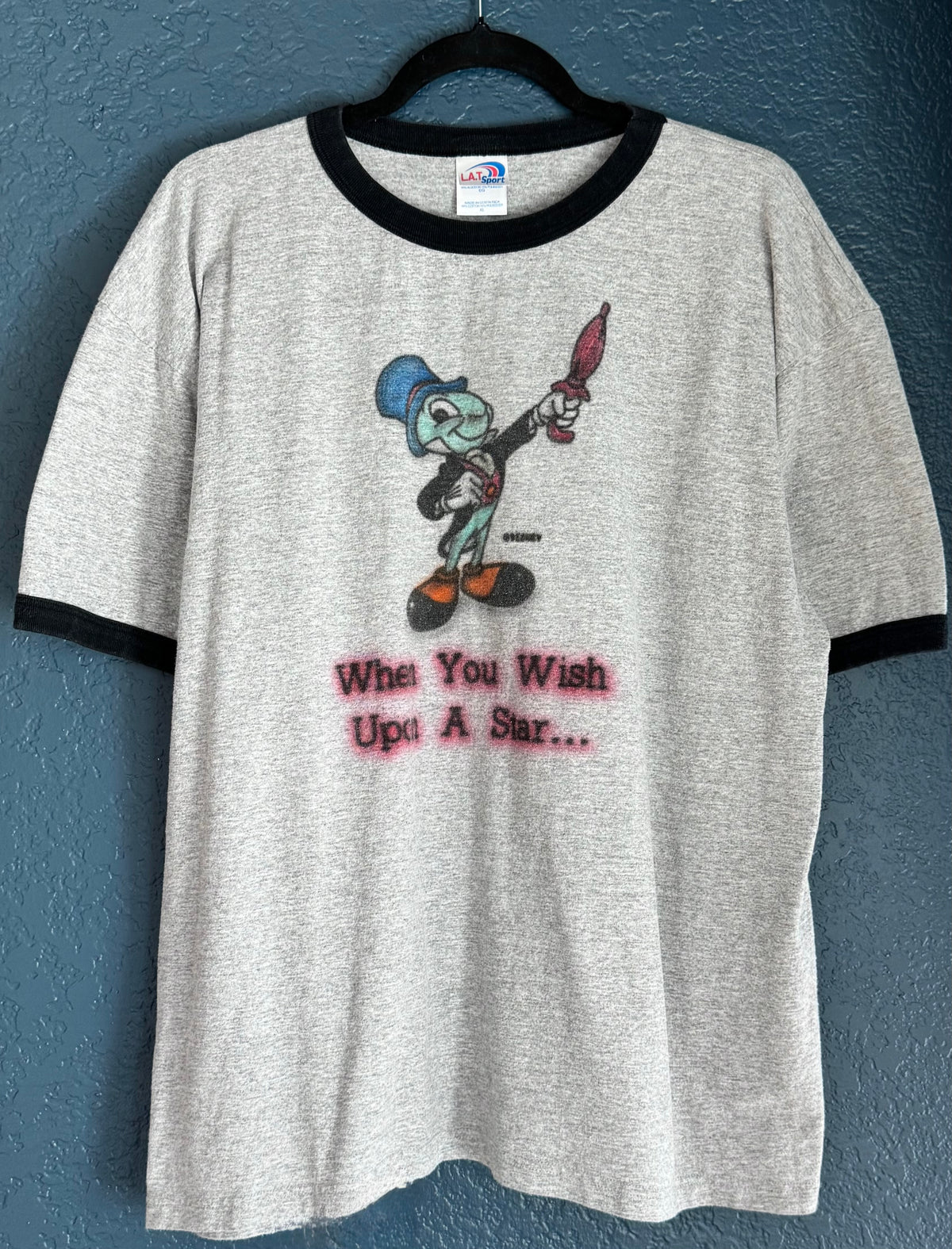 Airbrushed Jiminy Cricket Ringer Shirt