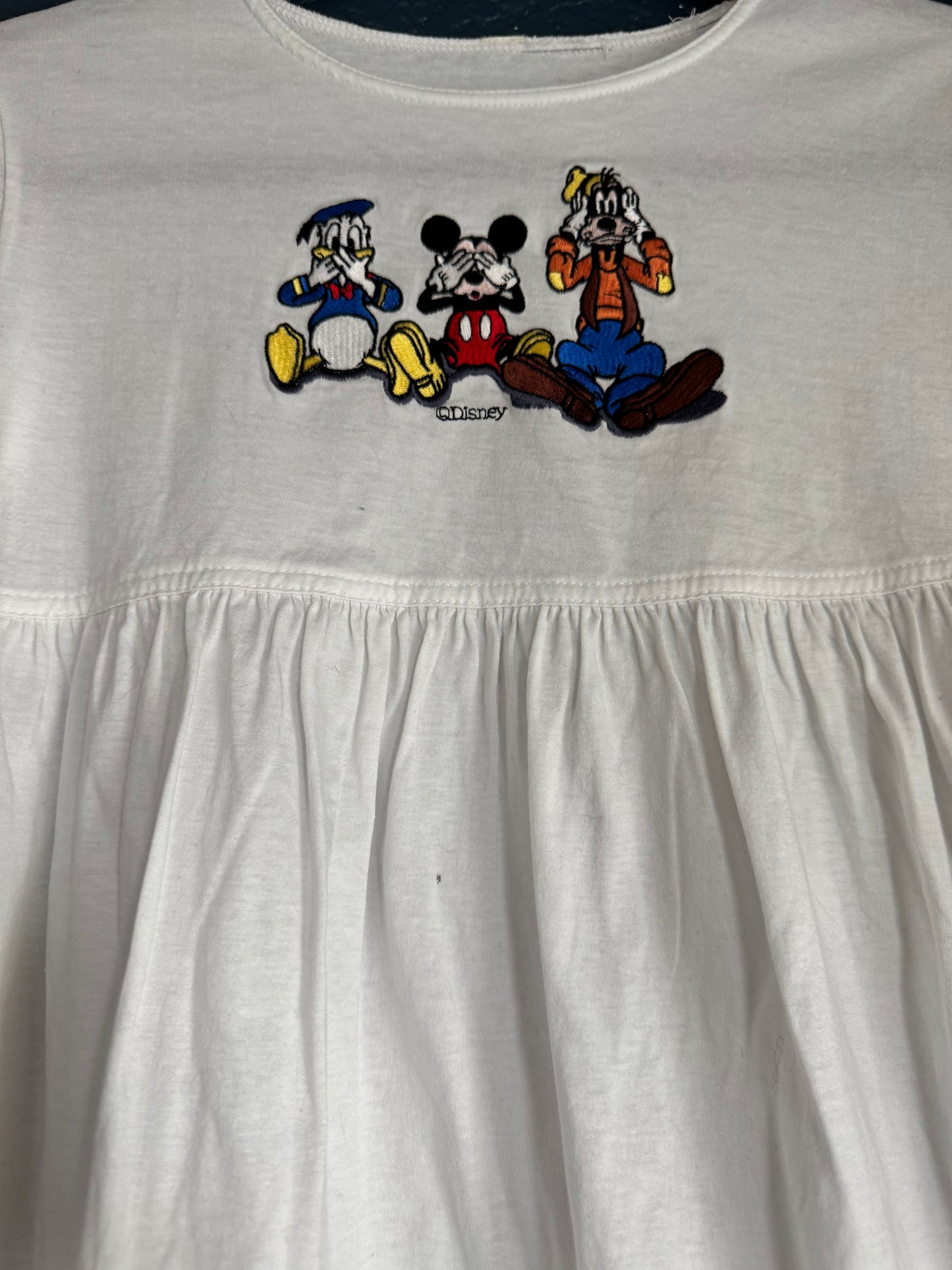Embroidered Mickey & Friends Babydoll Dress