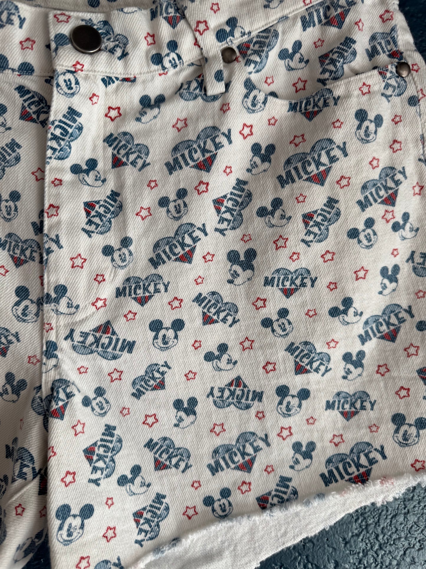 Denim AOP Mickey Shorts