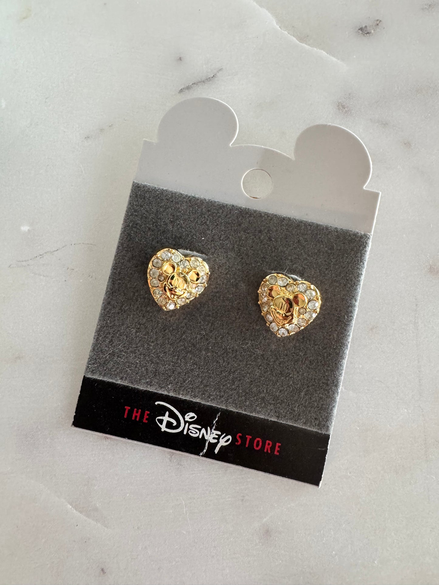 Rhinestone Mickey Heart Earrings