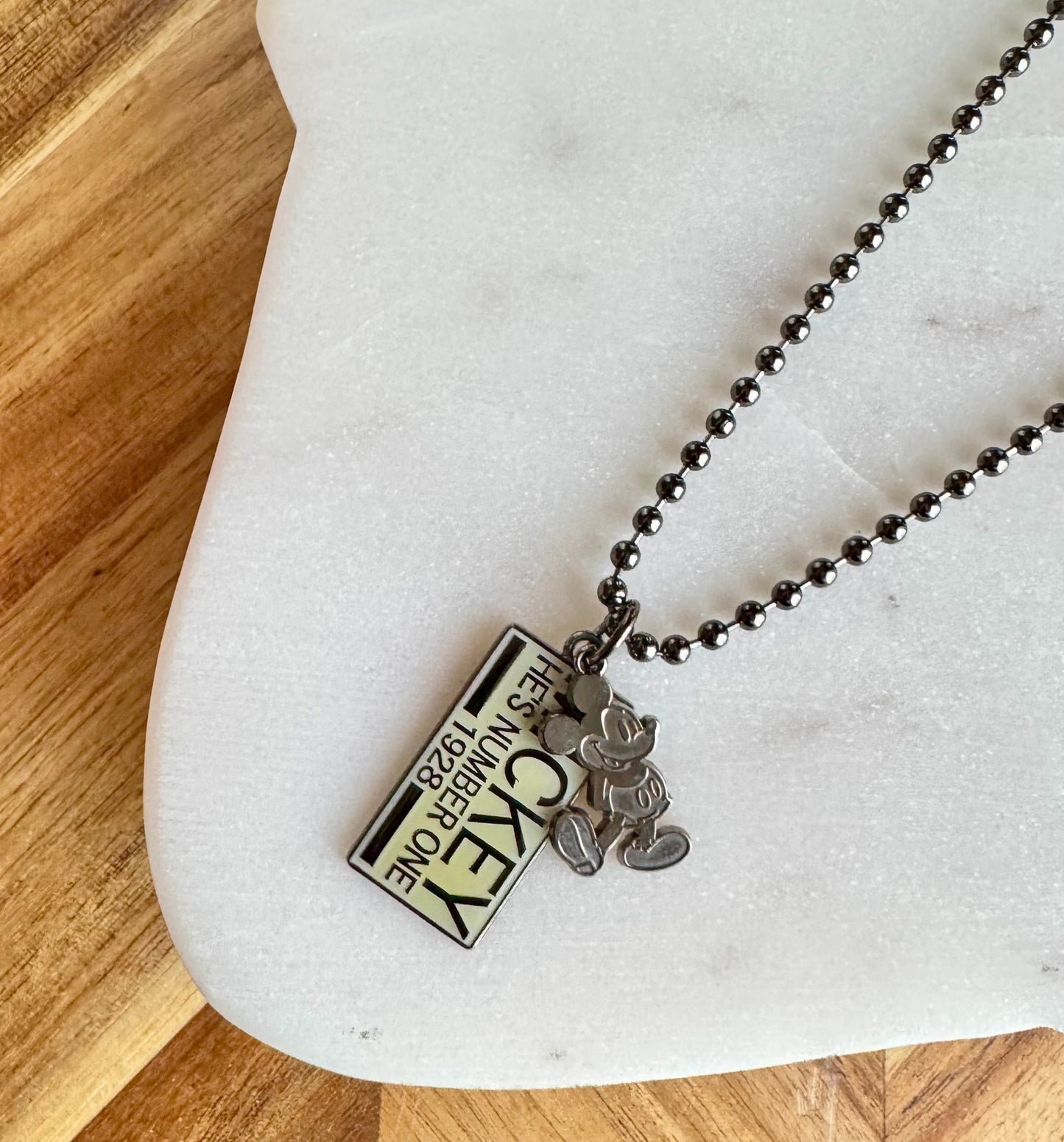 No. 1 Mickey Mouse Ball Chain Necklace