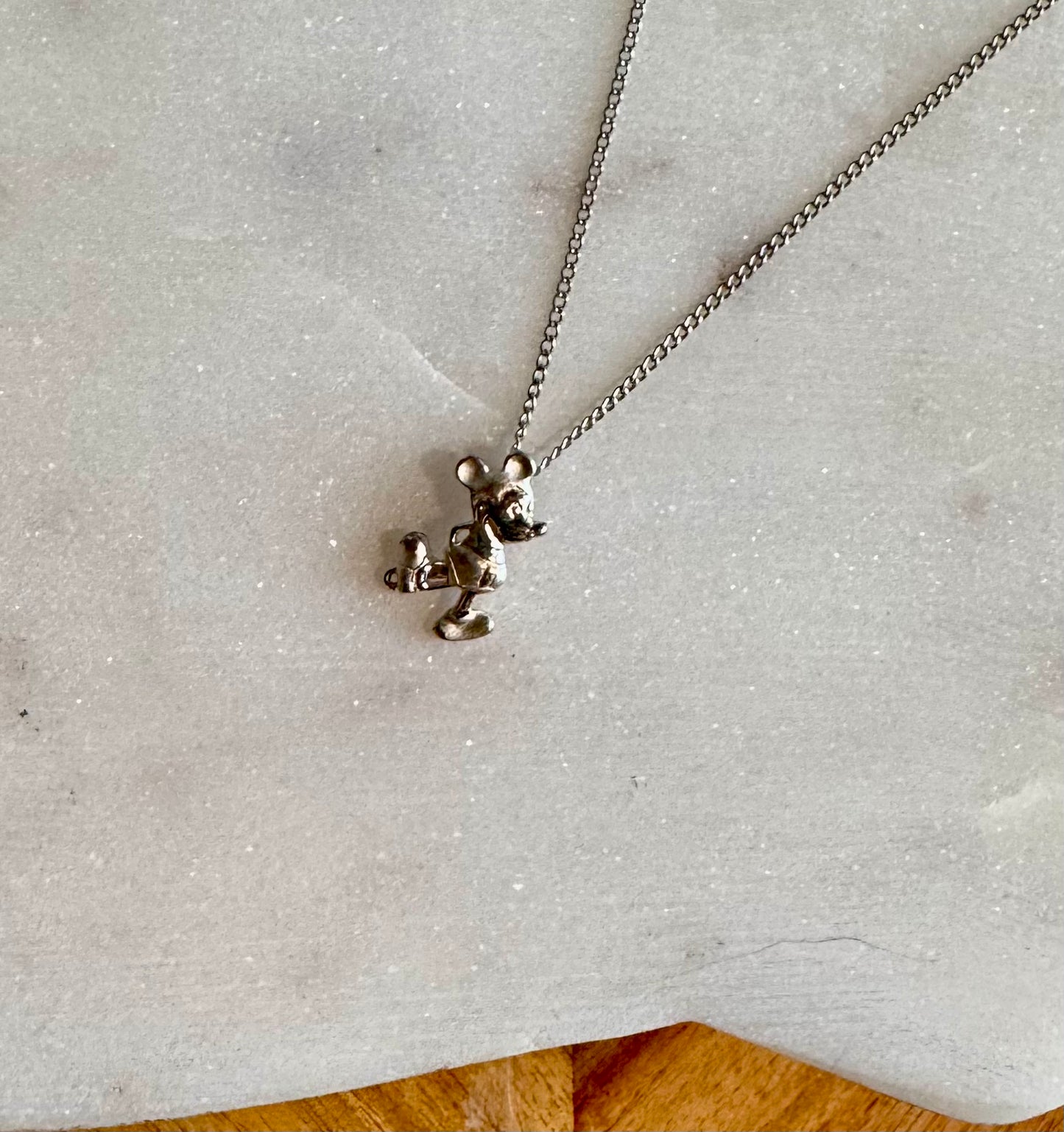 Silver Mickey Mouse Necklace