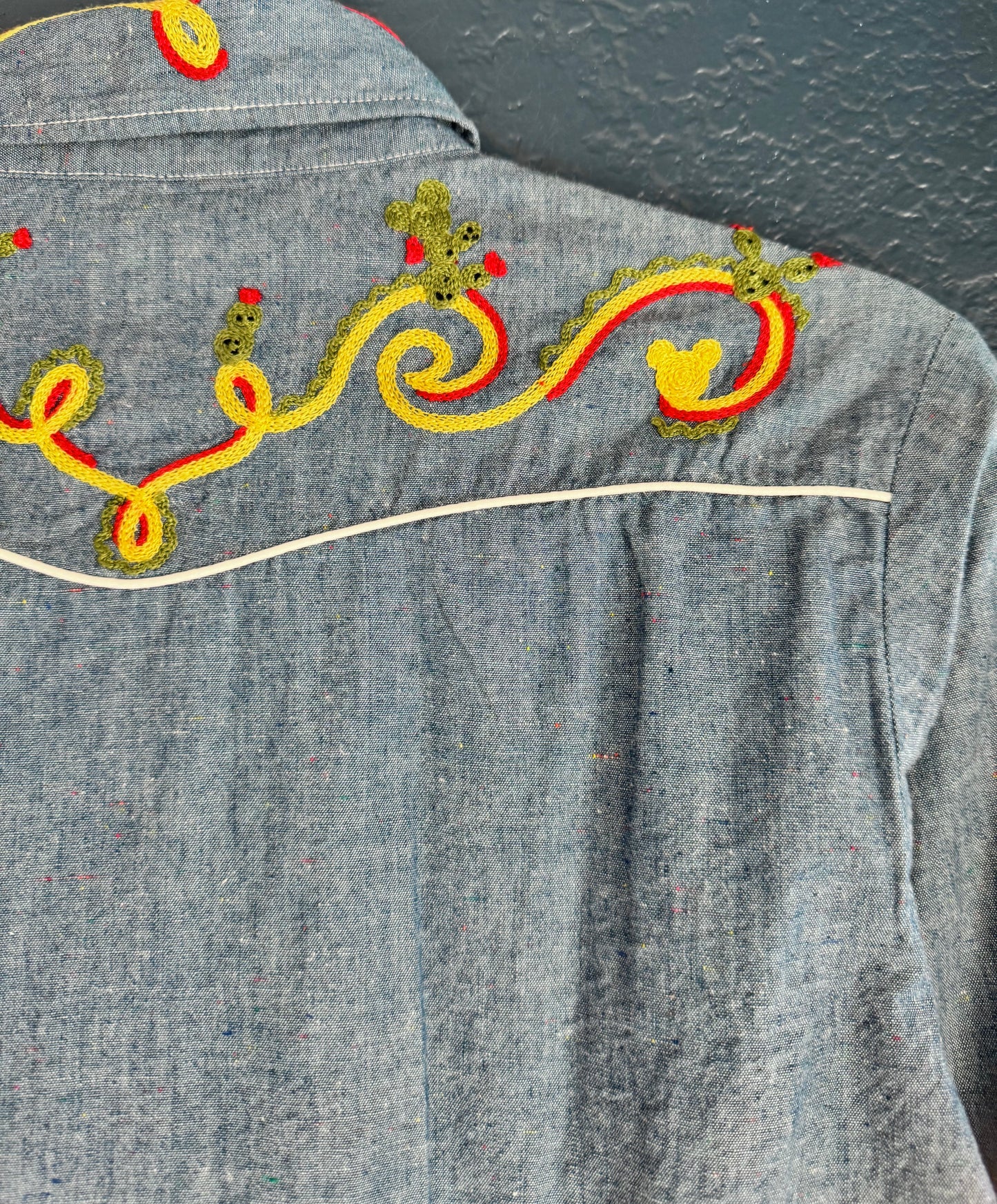 TDR Western Embroidered Mickey Button Up Shirt