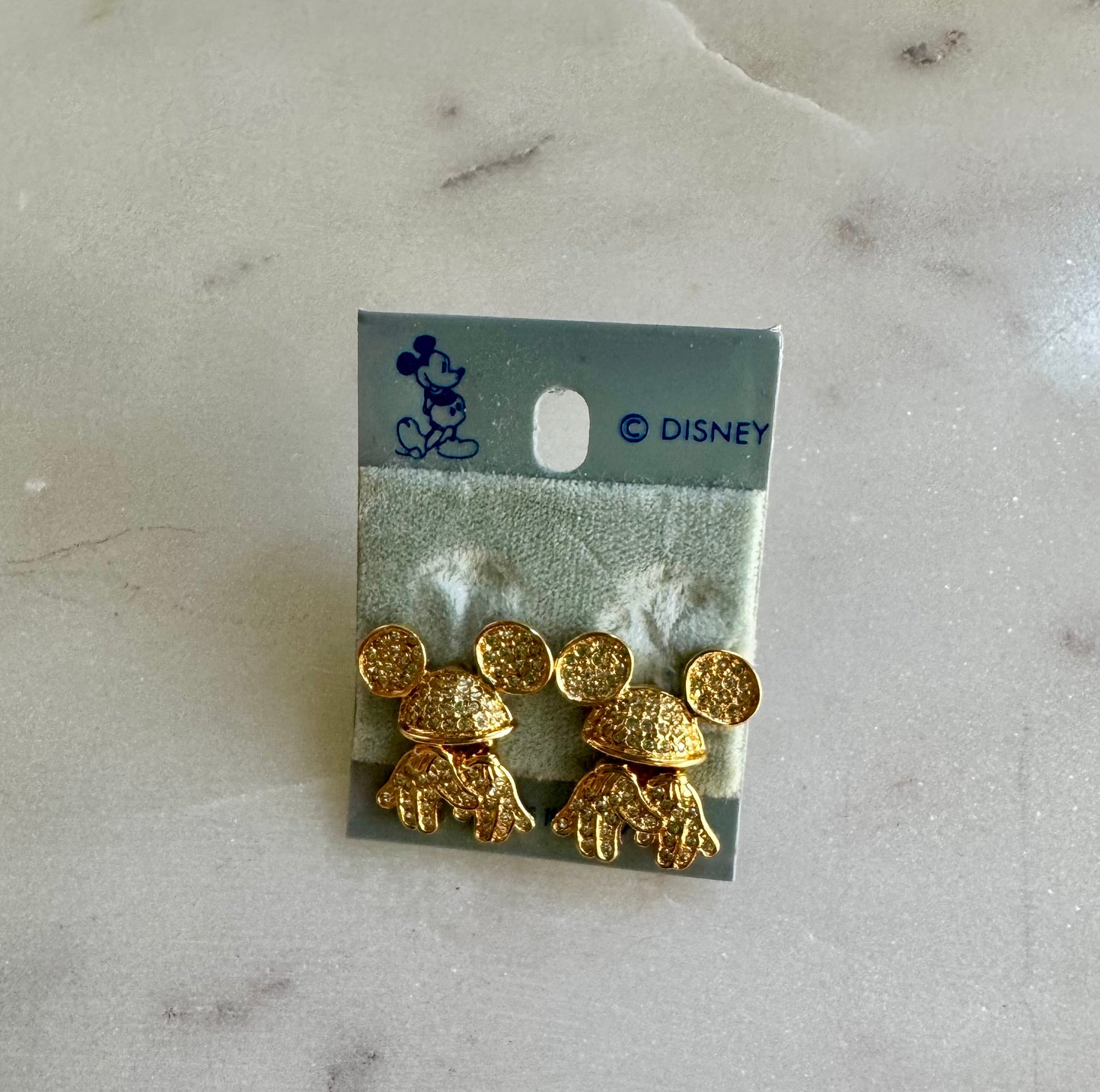 Napier Mickey Mouse Rhinestone Earrings