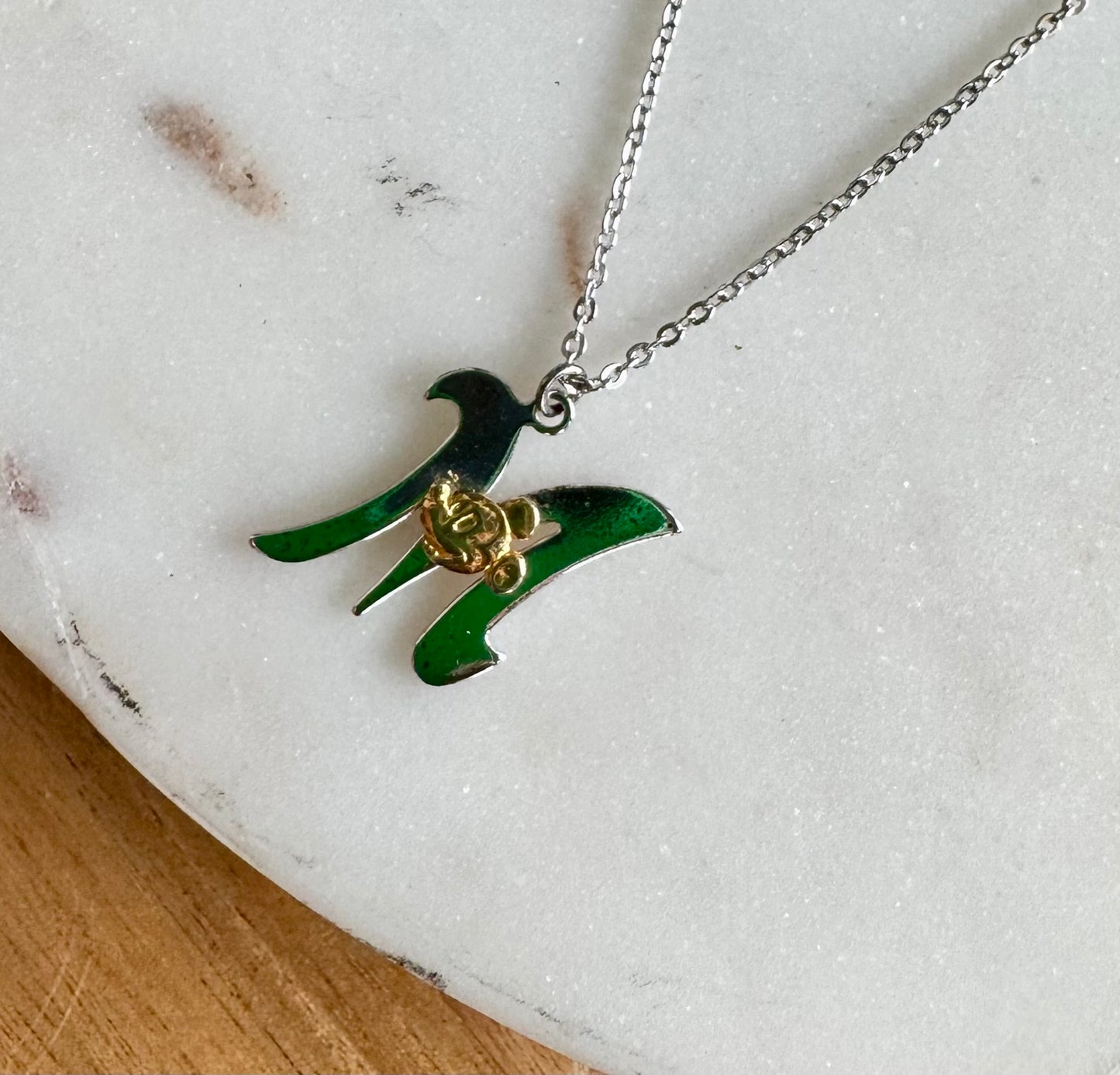 Two Tone "M" Mickey Necklace