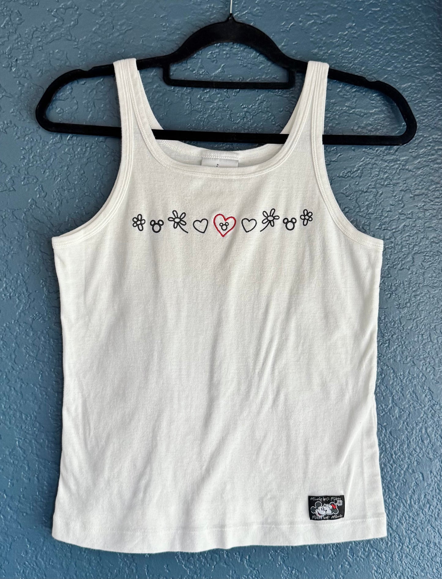 Embroidered Mickey Floral Tank Top