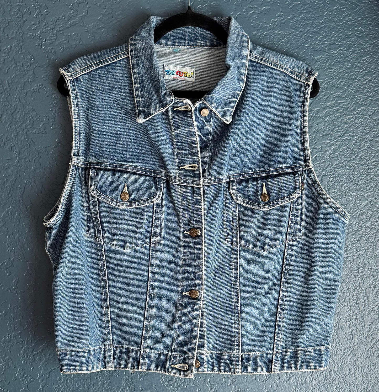 Too Cute Denim Mickey & Minnie Vest