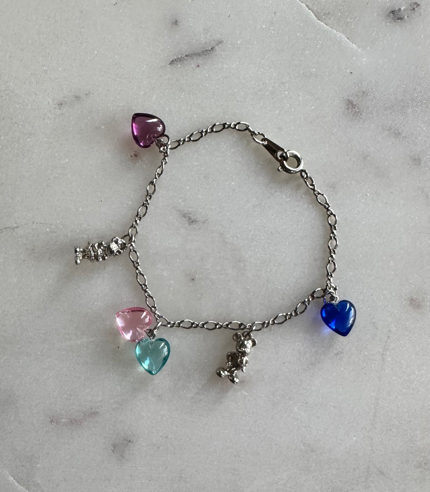 Silver Mickey & Minnie Charm Bracelet