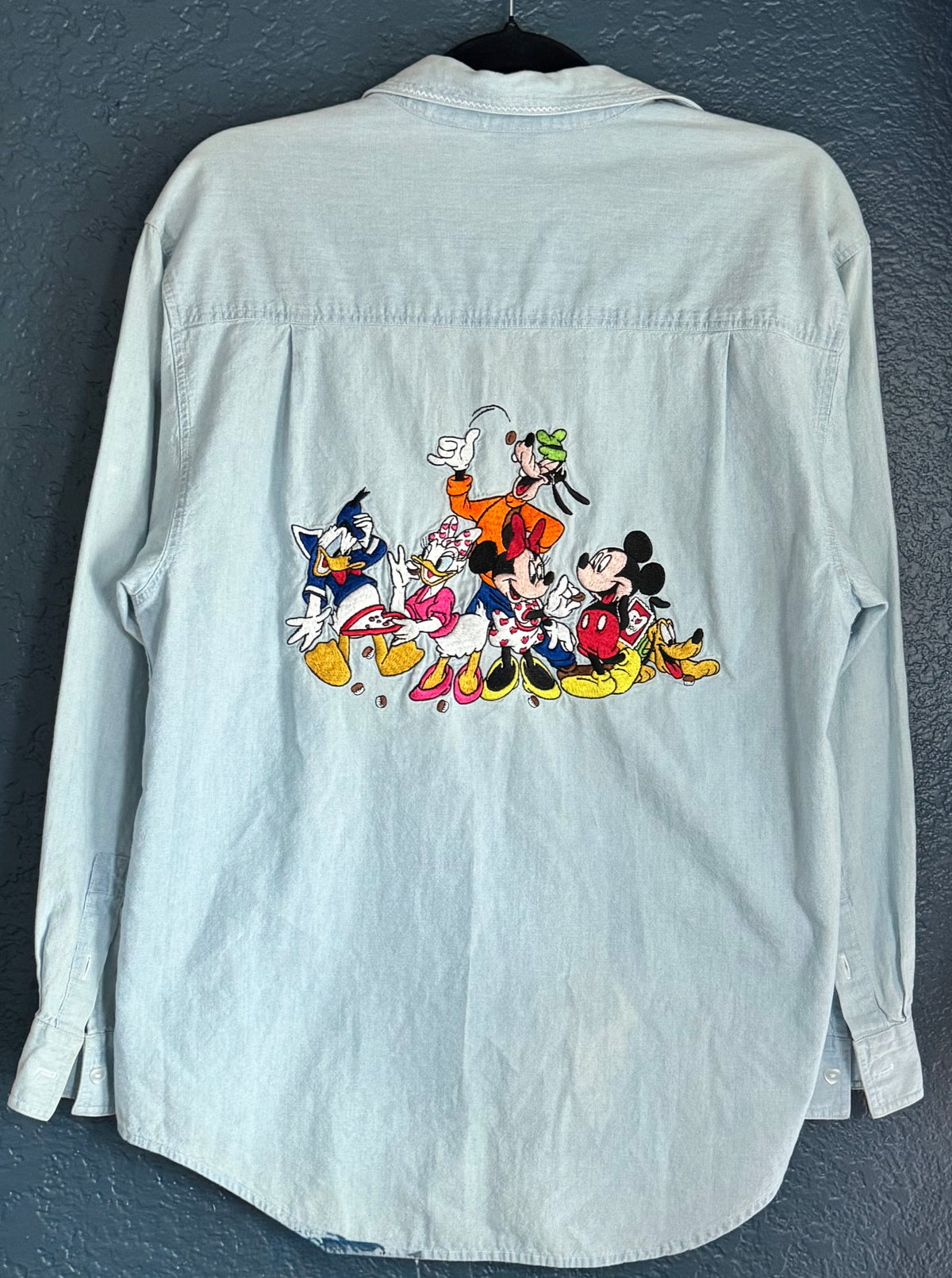 Embroidered Mickey & Friends ❤️ Chambray Button Up Shirt