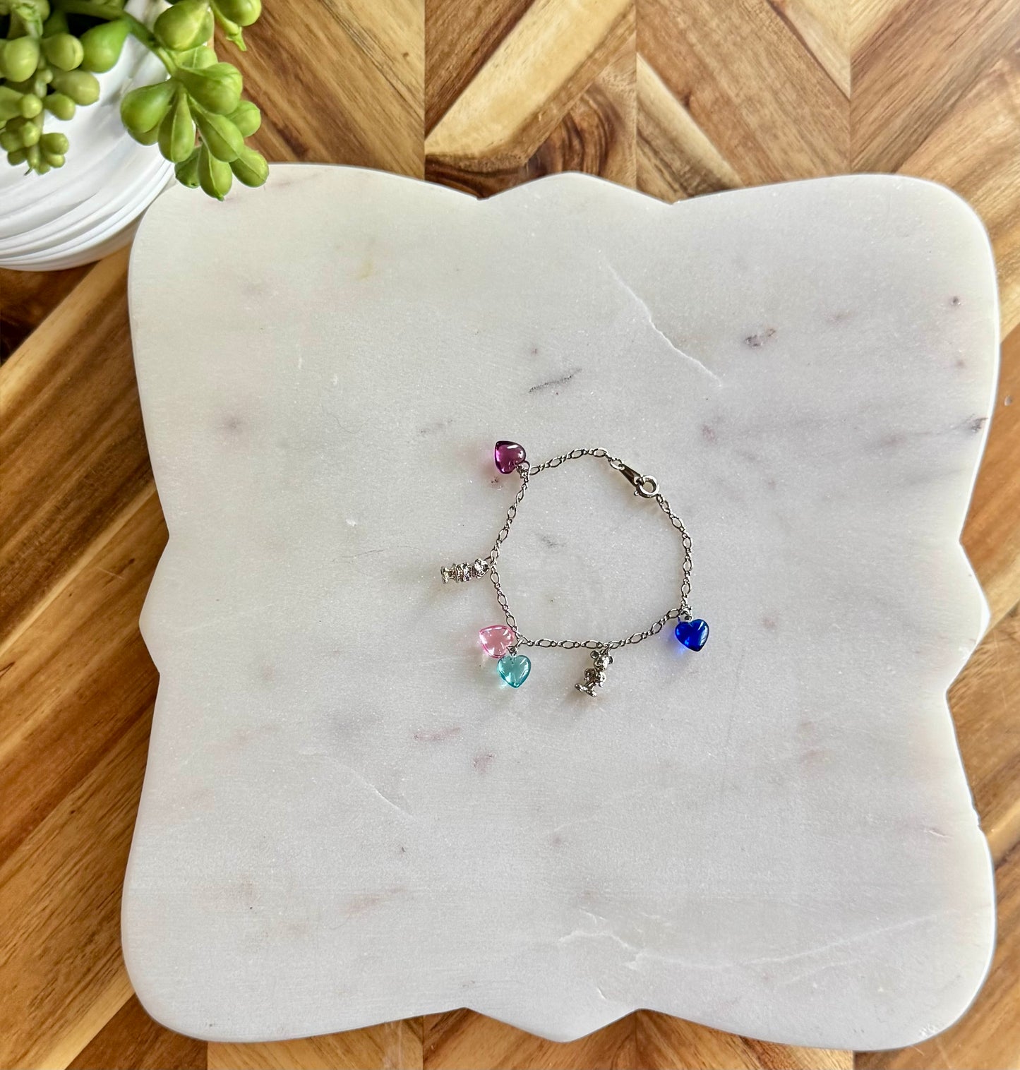 Silver Mickey & Minnie Charm Bracelet