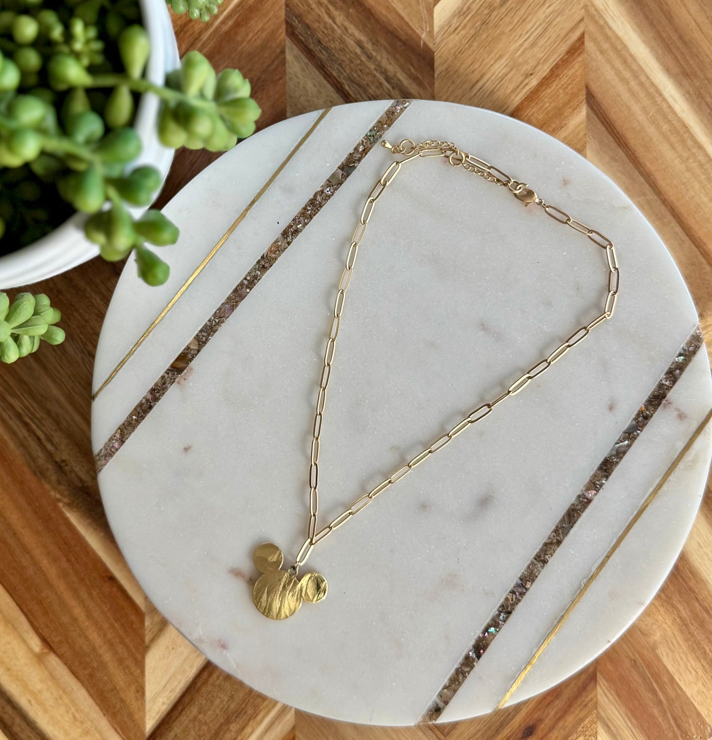 Mickey Mouse Paper Clip Necklace