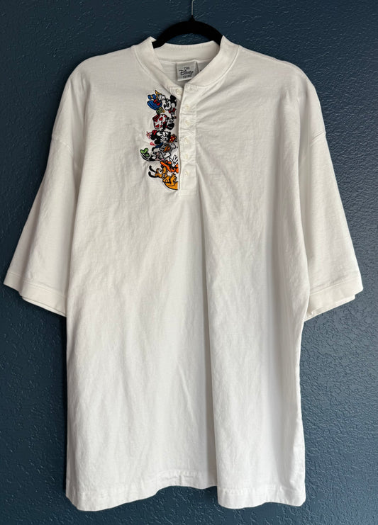 Embroidered Mickey & Friends Henley Shirt