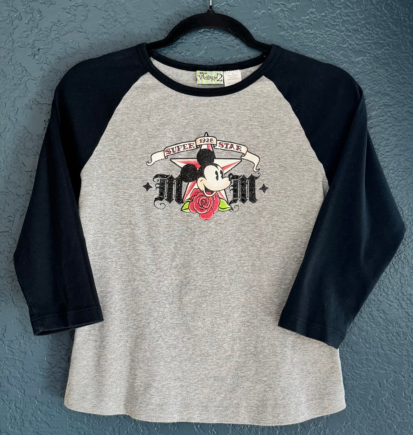 Y2K Mickey Baseball Raglan Tee