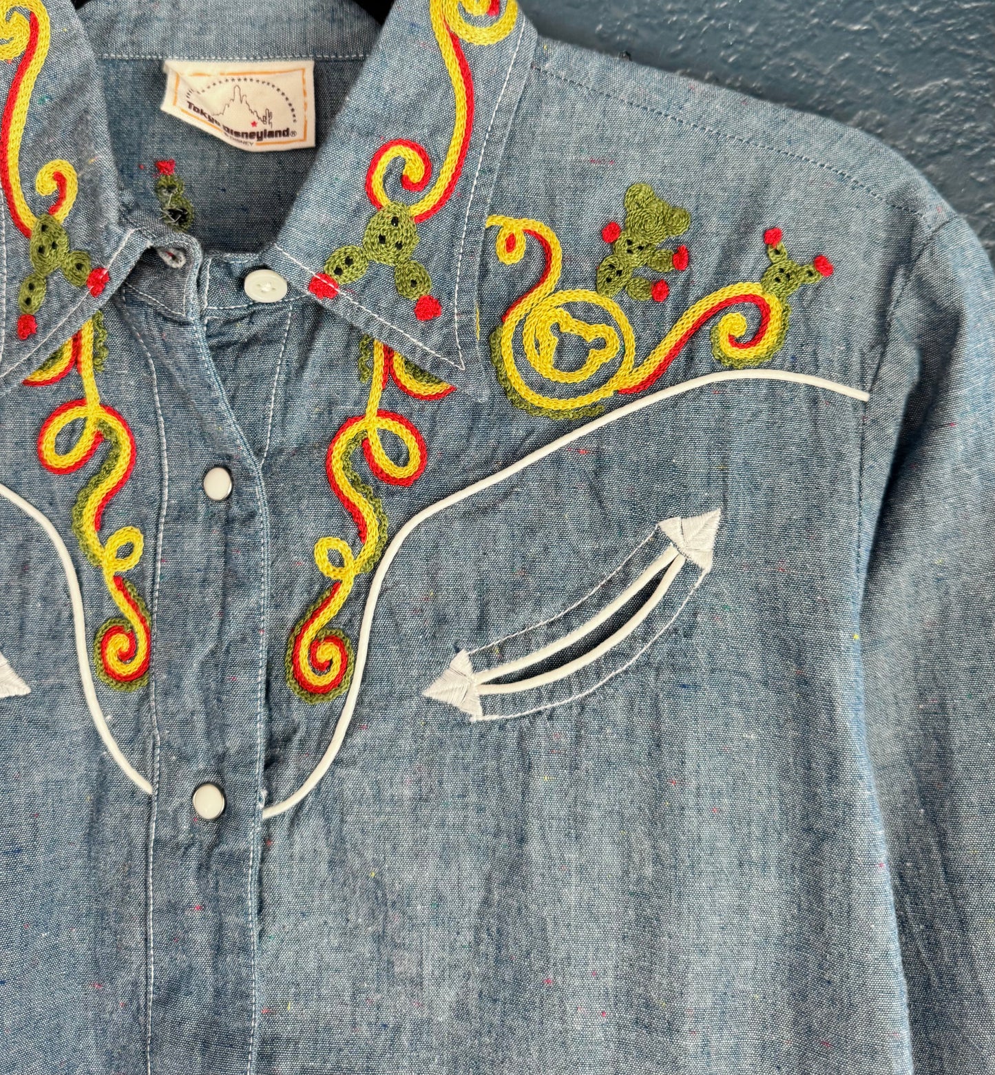 TDR Western Embroidered Mickey Button Up Shirt
