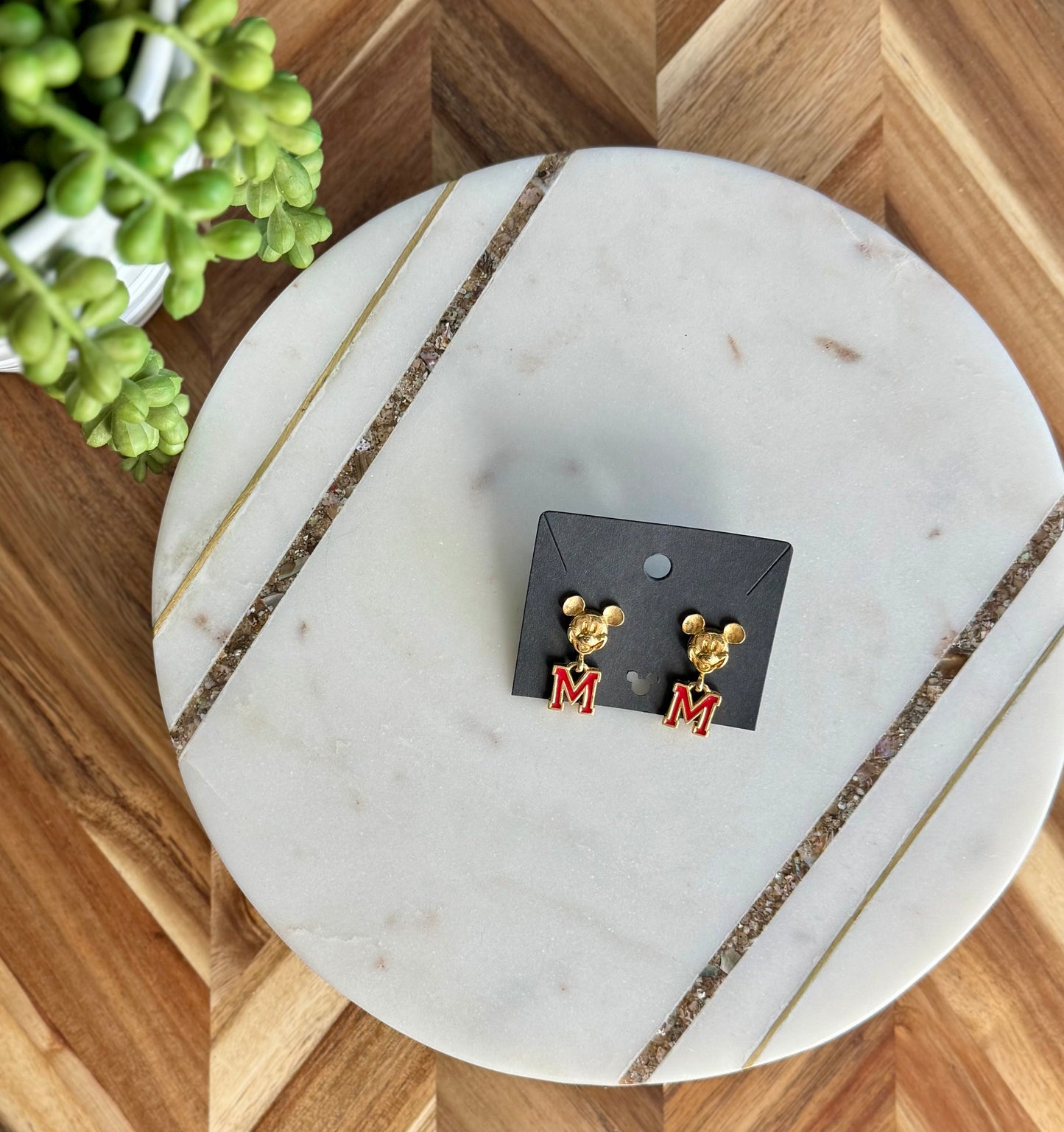 Mickey Mouse "M" earrings