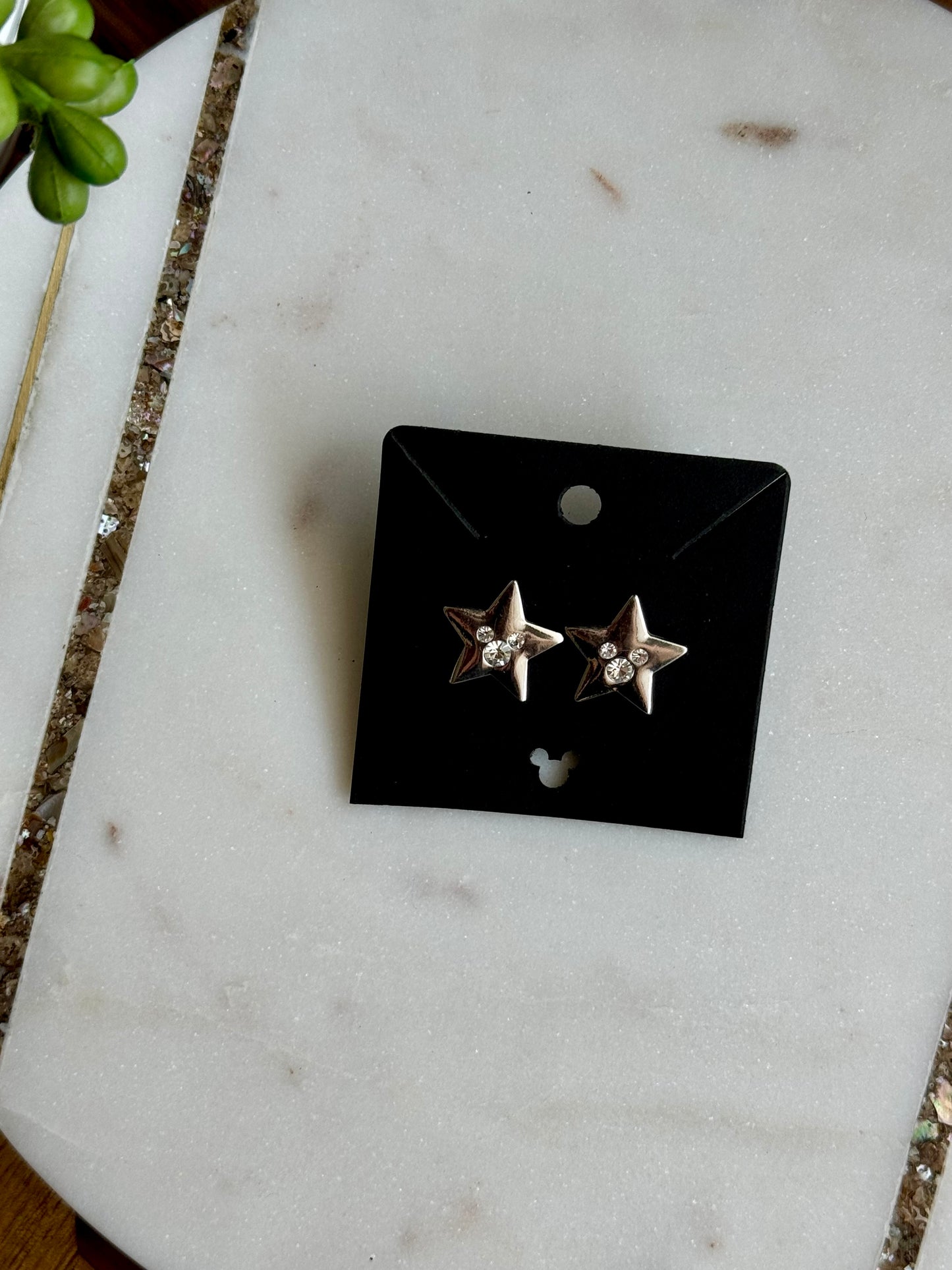 Mickey Mouse Silver Star Earrings