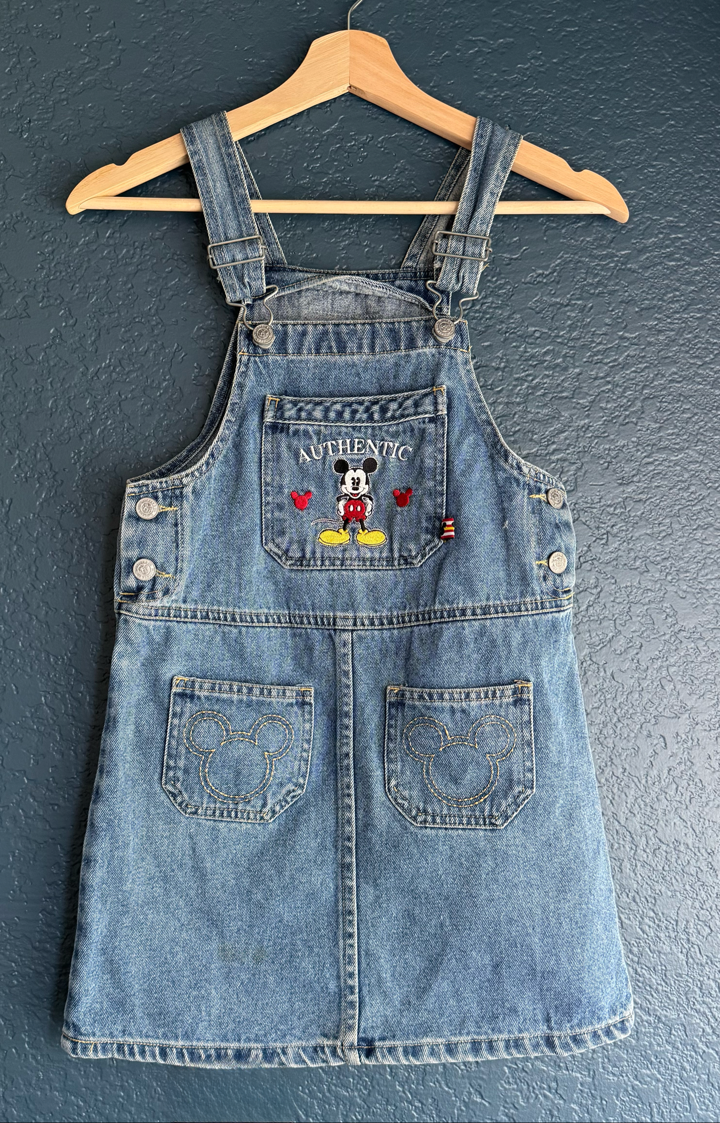 Girls Jean Mickey Overall Dress