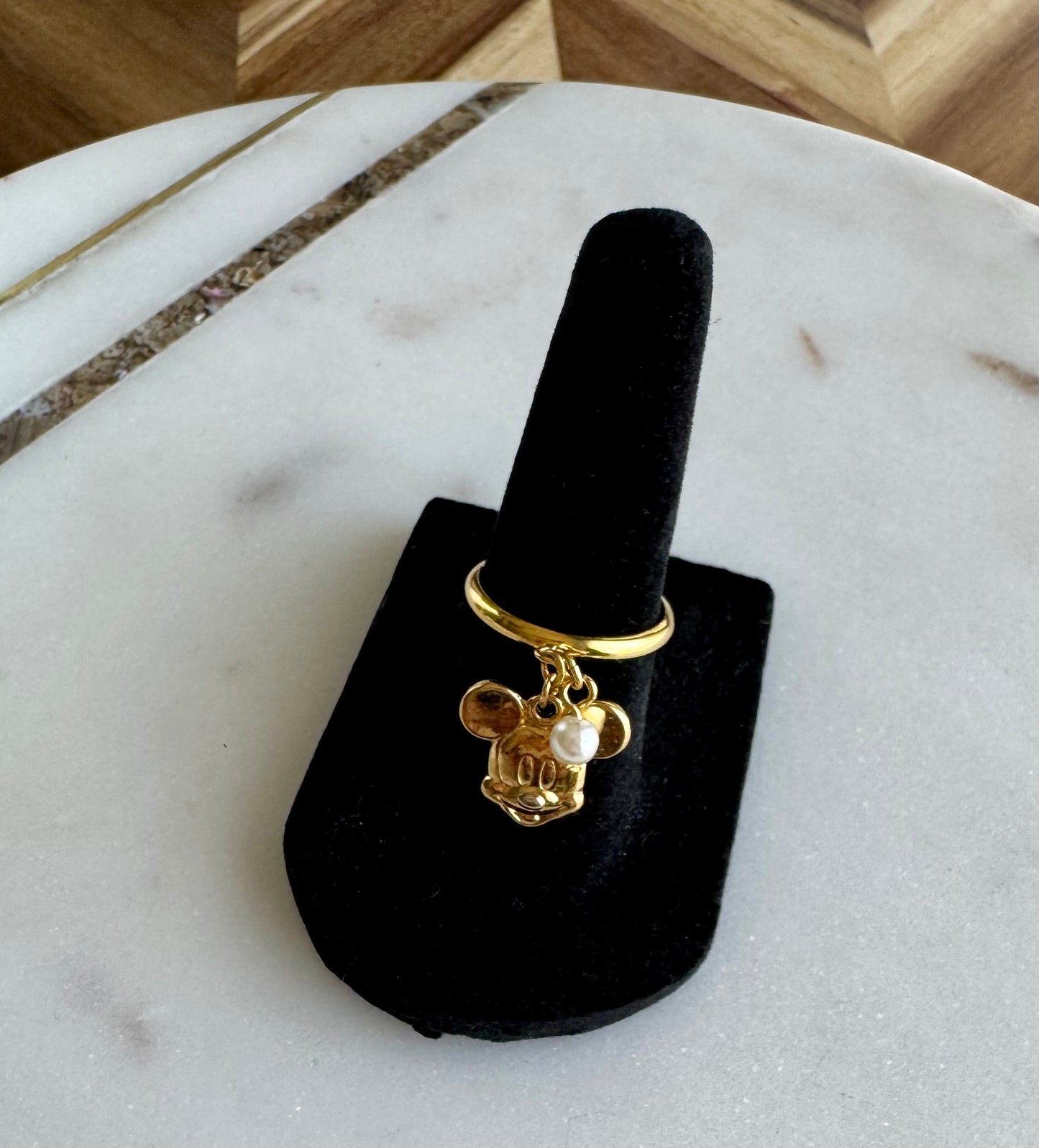 Mickey Mouse Pearl Charm Ring