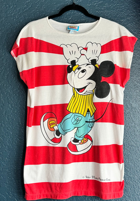 Stripe Mickey Boatneck Top / Shirt Dress