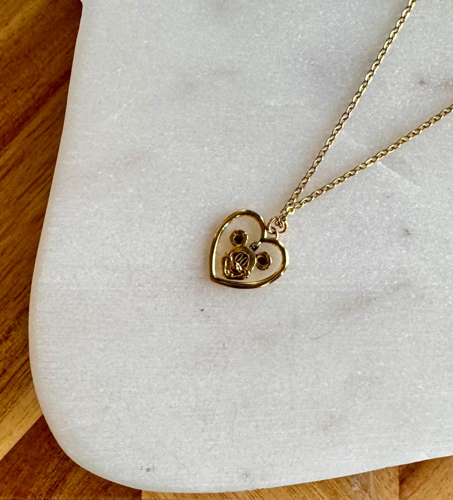 Floating Mickey Mouse Heart Necklace
