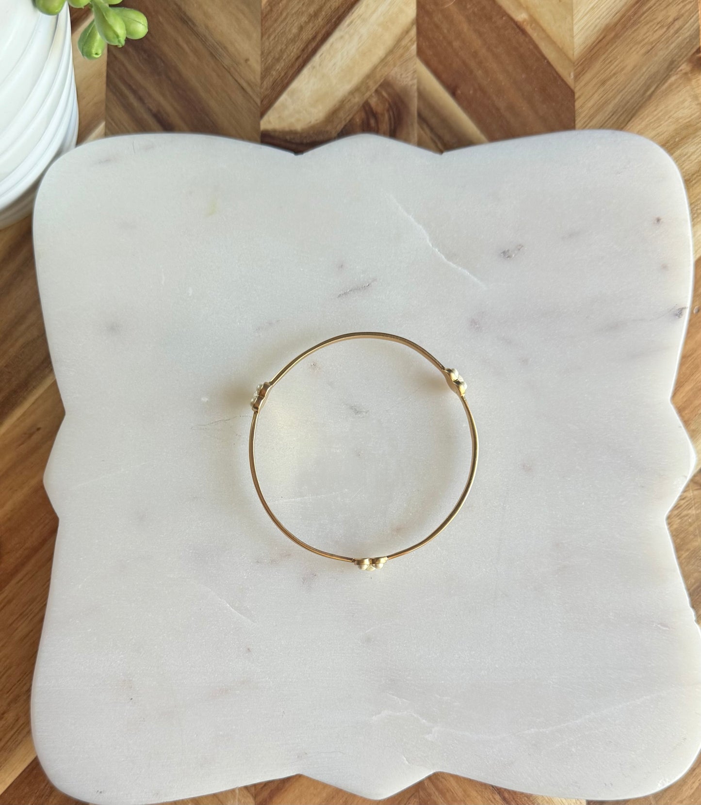 Pearl Mickey Mouse Bangle Bracelet