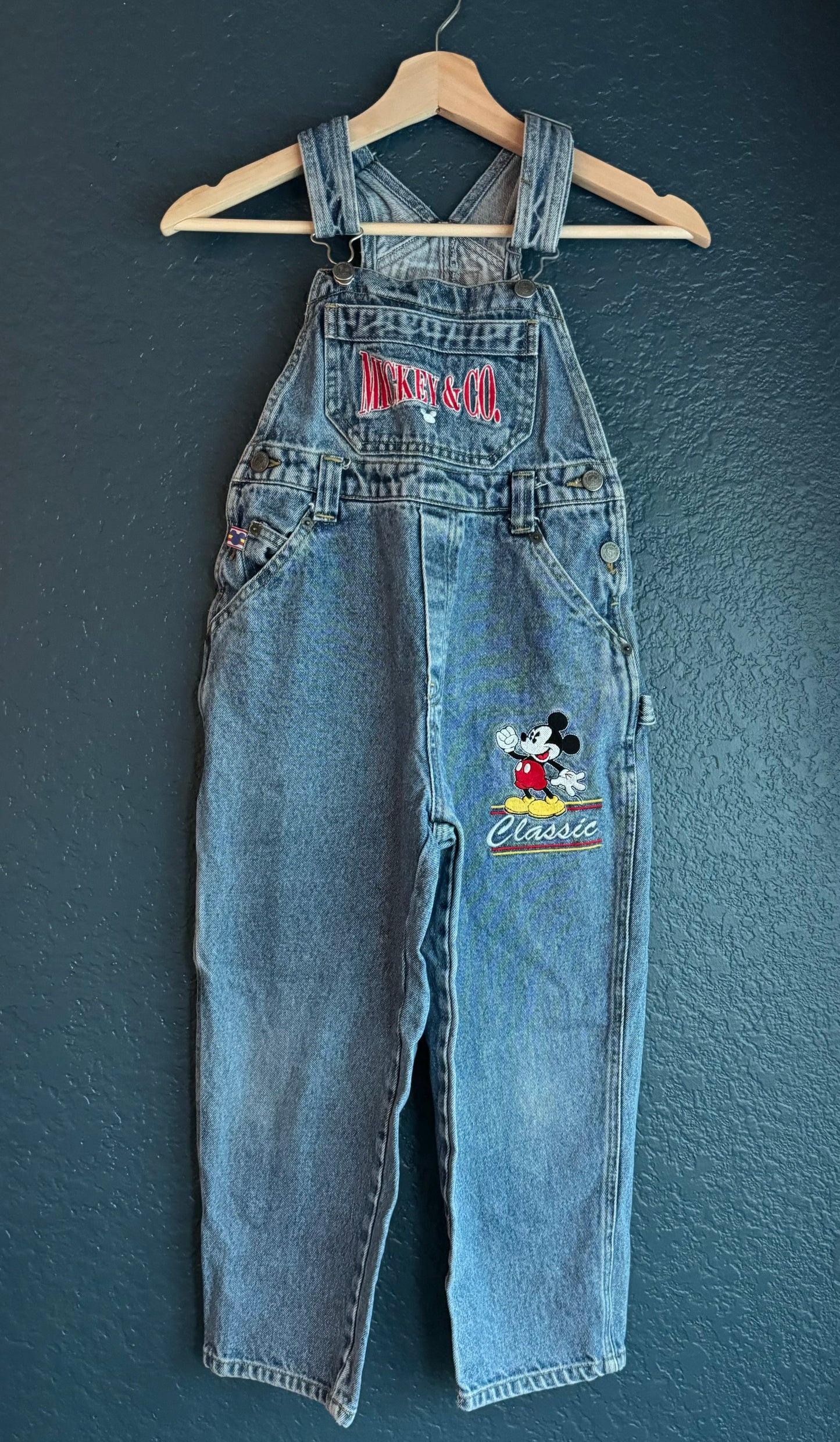 Kids Embroidered Mickey Mouse Overalls