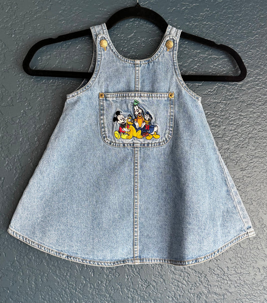 Girls Embroidered Mickey & Friends Dress