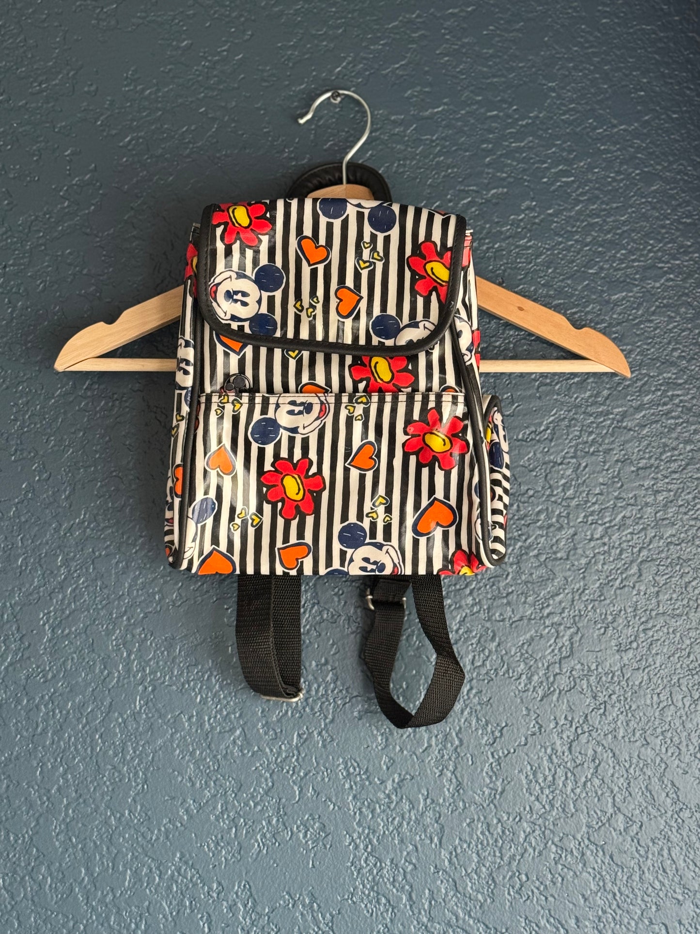 Striped Floral Mickey Mini Backpack