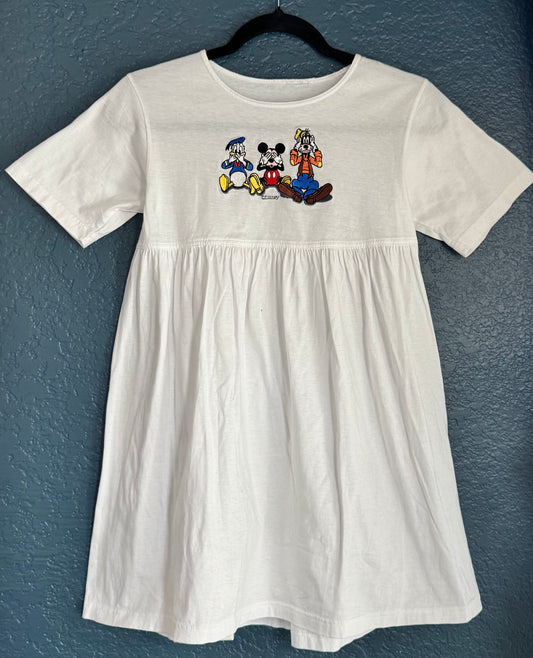 Embroidered Mickey & Friends Babydoll Dress