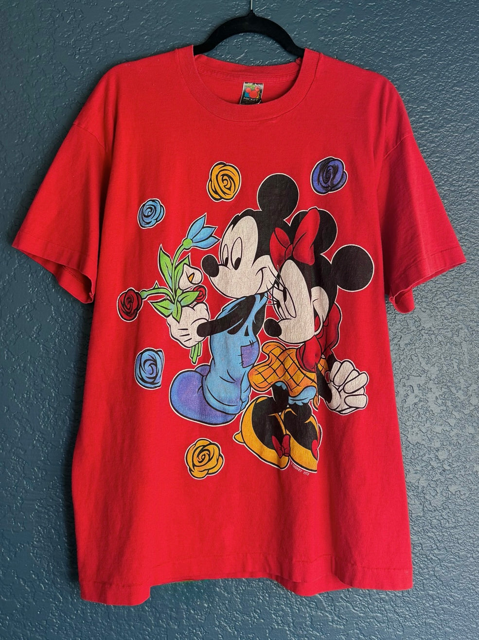 Floral Mickey & Minnie Oversized Shirt