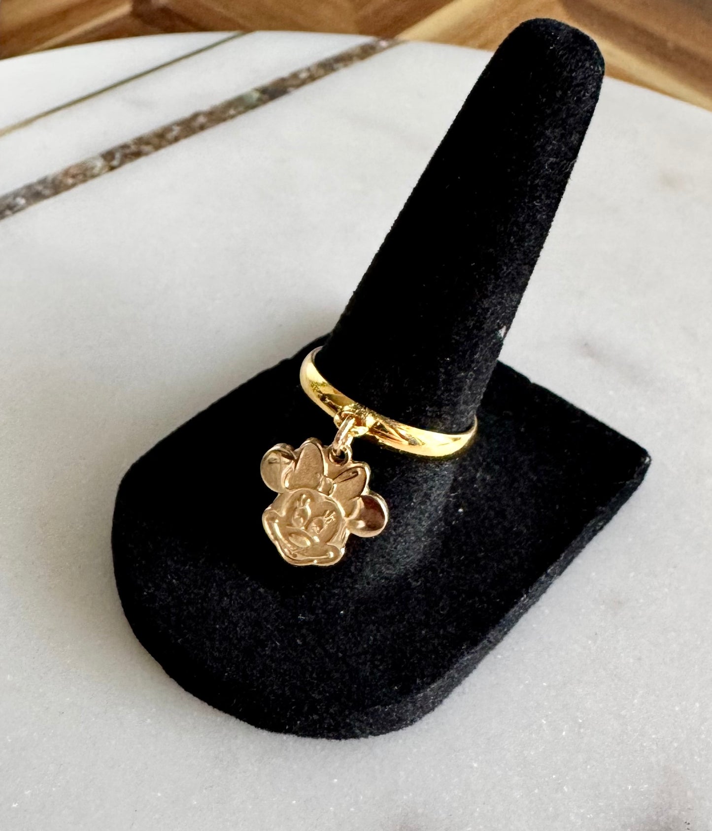 Gold Minnie Mouse Charm Ring