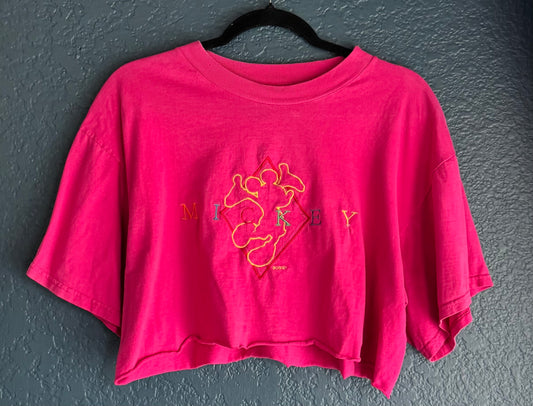 Embroidered Mickey Crop Top