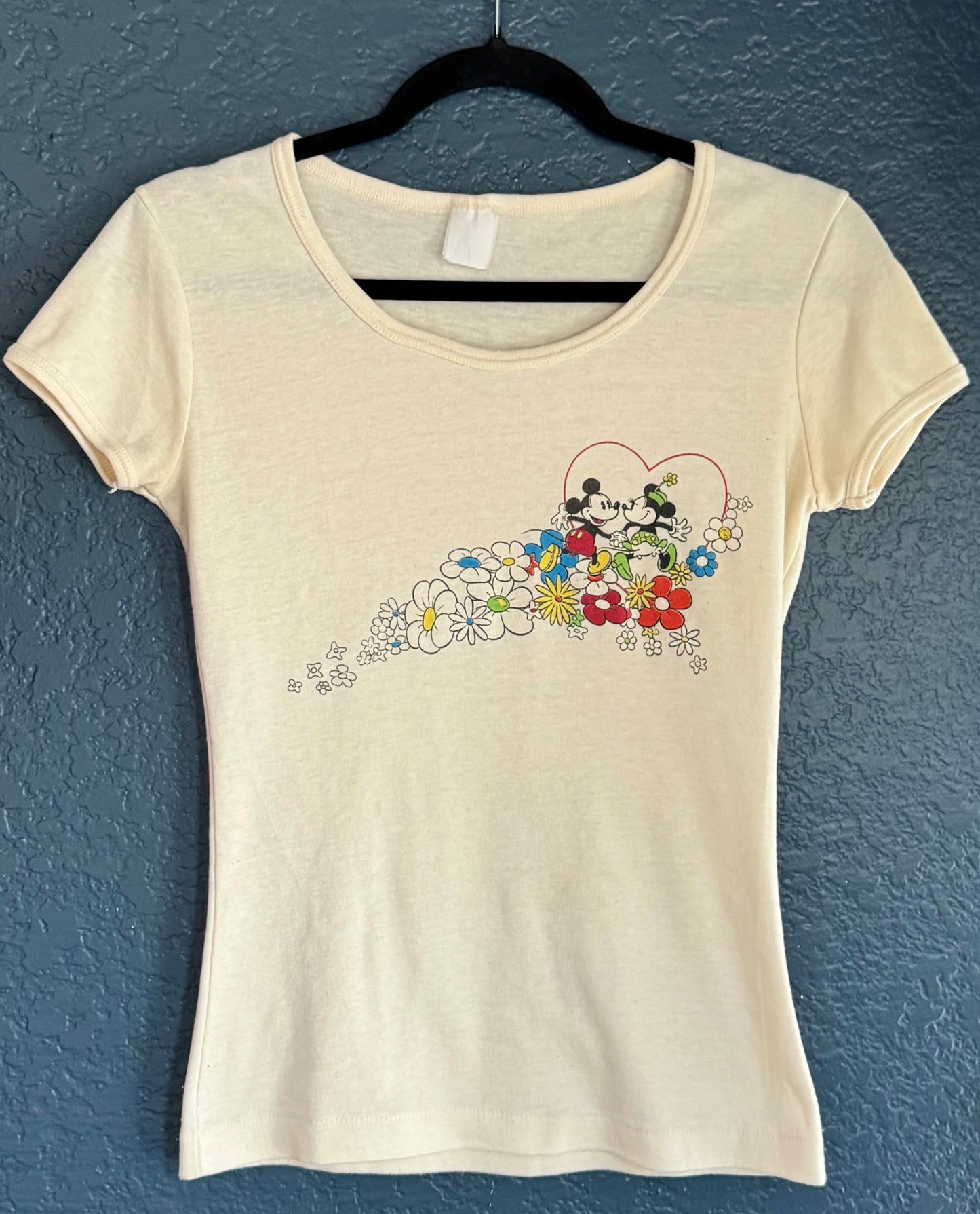 70s Mickey & Minnie Floral Heart Shirt