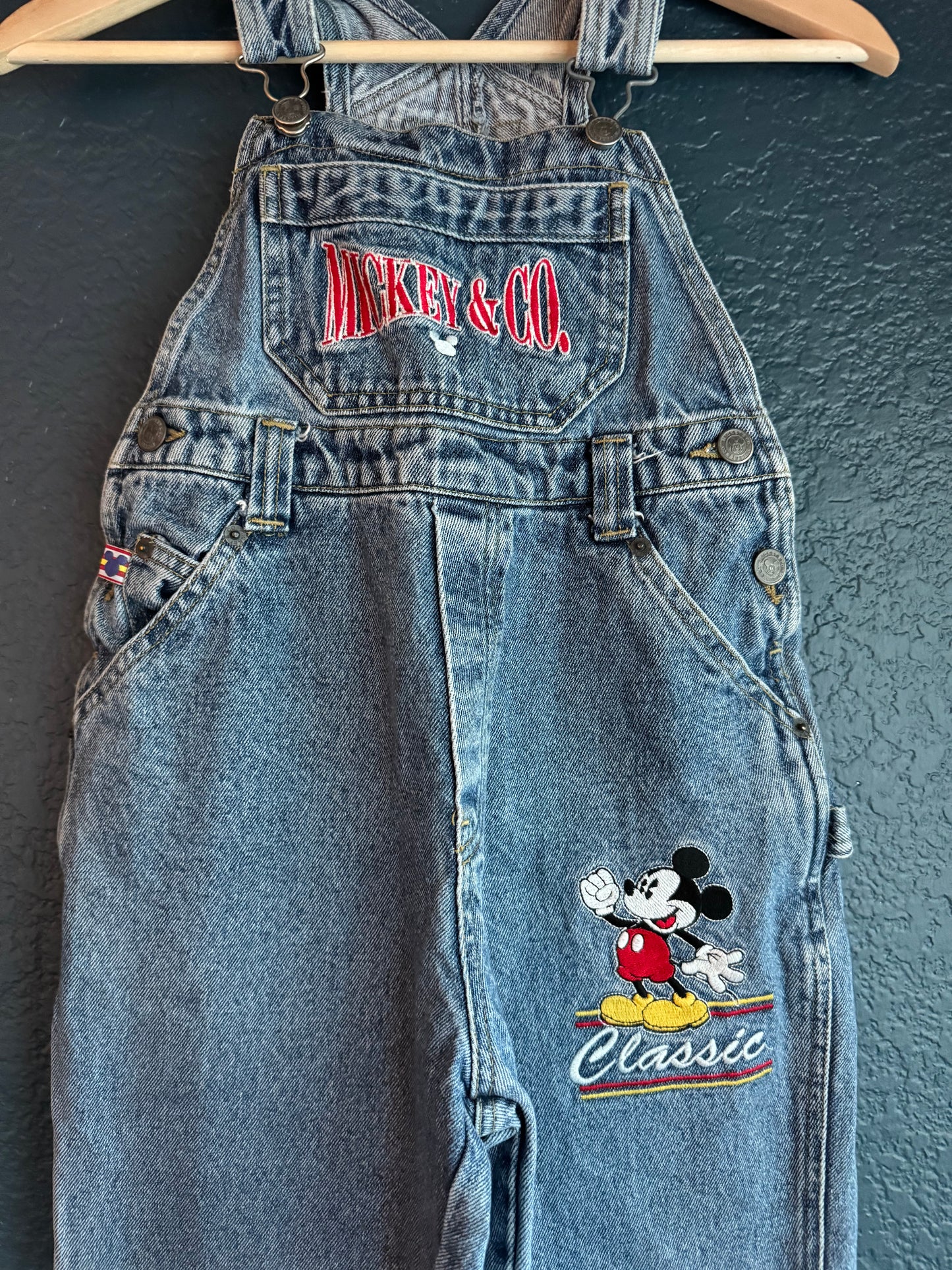 Kids Embroidered Mickey Mouse Overalls