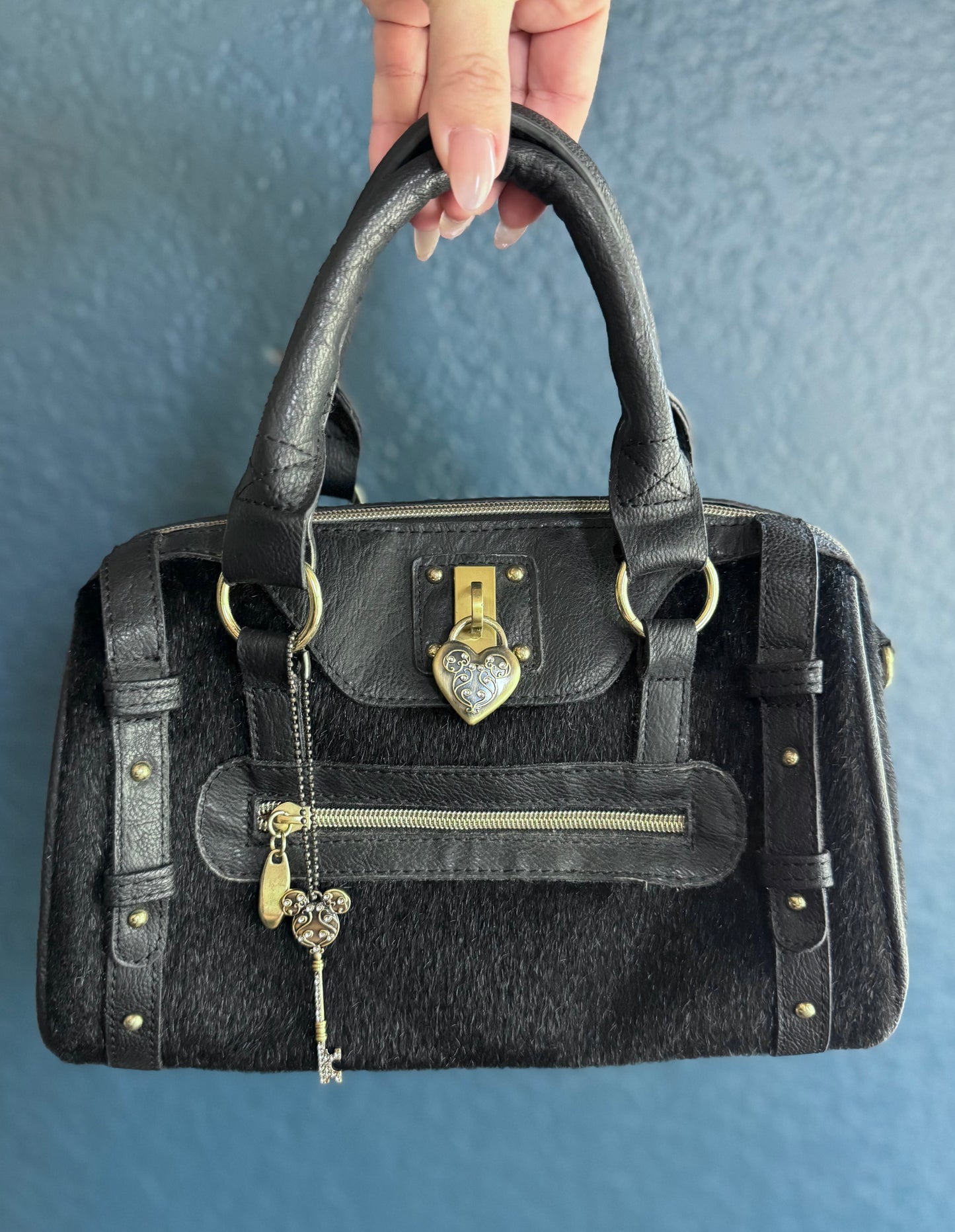 Mickey Pony Hair Boston Bag