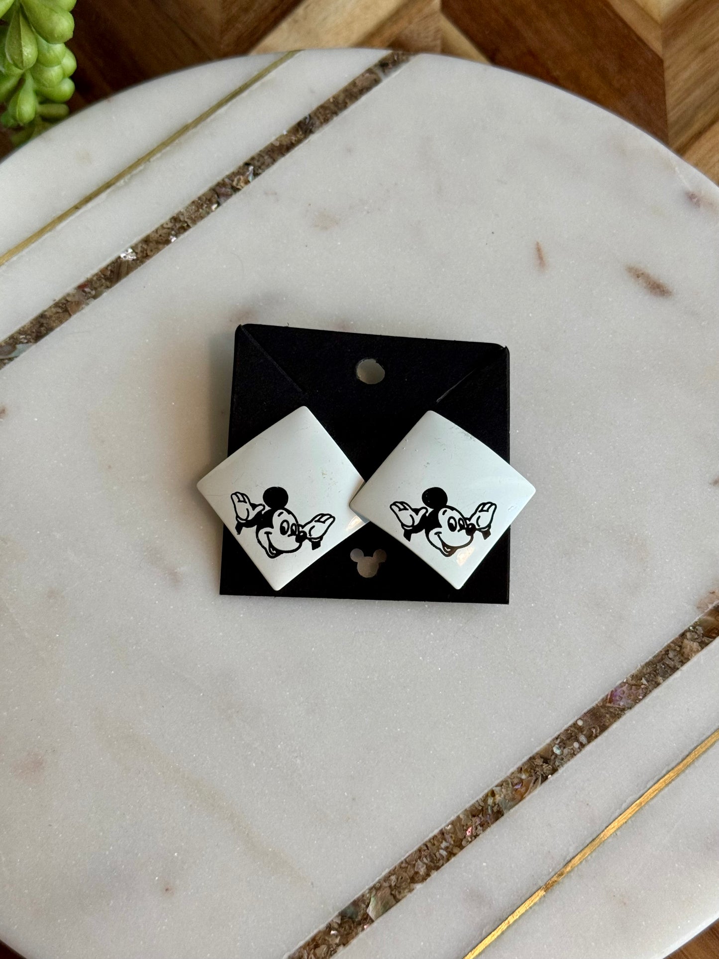 Retro Square Mickey Earrings