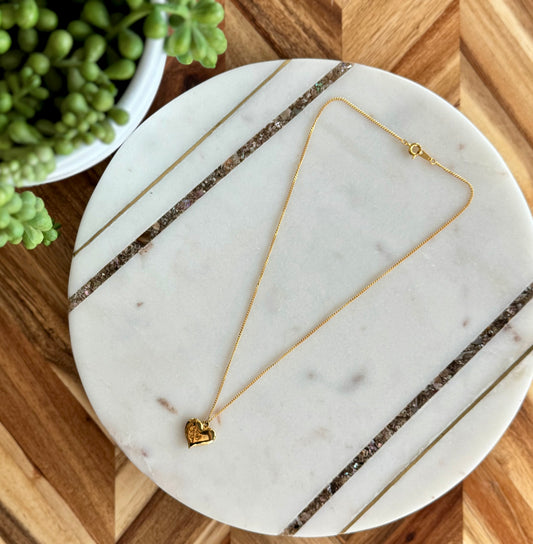 Double sided Mickey & Minnie Heart Necklace