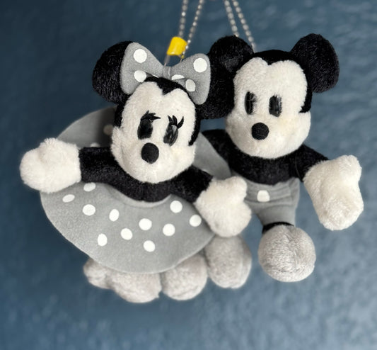 Classic Mickey & Minnie Plush Bag Charm / Key Chain