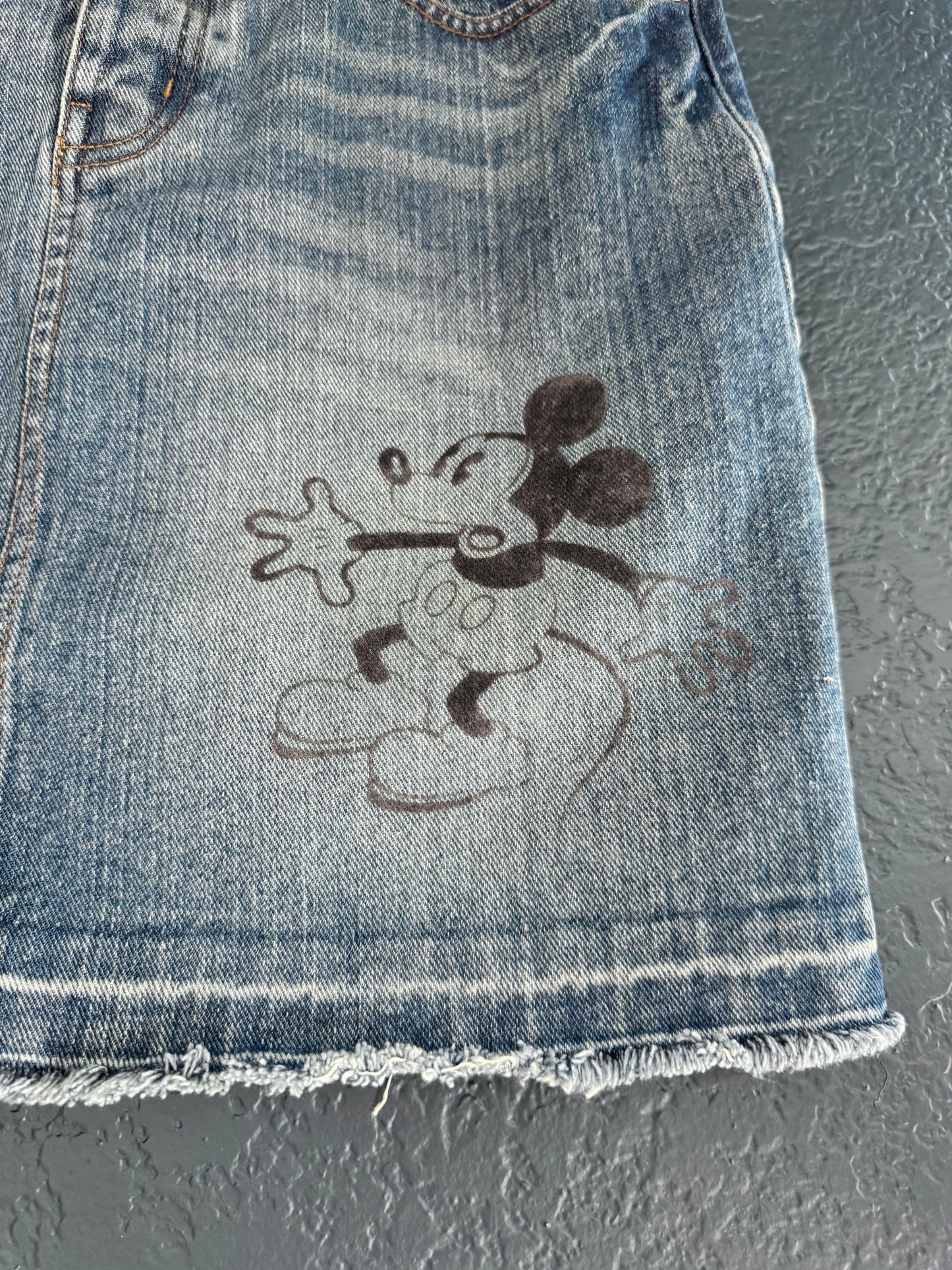 Y2K Mickey Jean Skirt