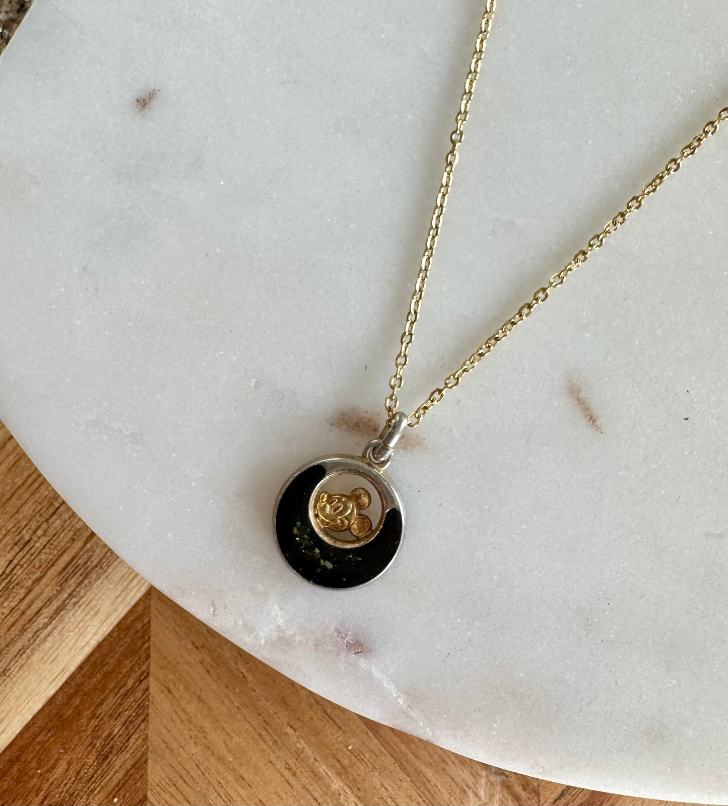 Mickey Mouse Crescent Pendant Necklace