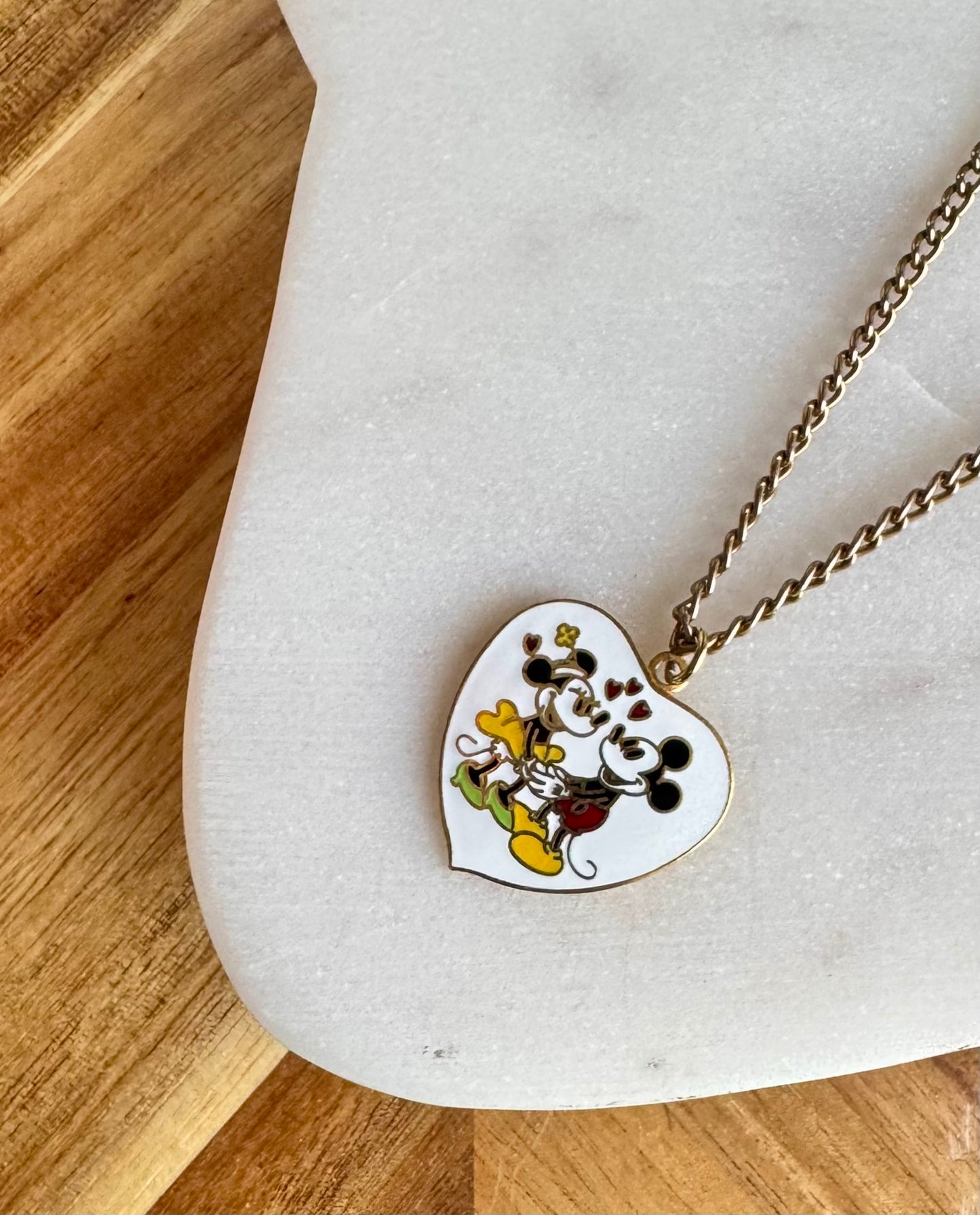 Large Mickey & Minnie Heart Necklace