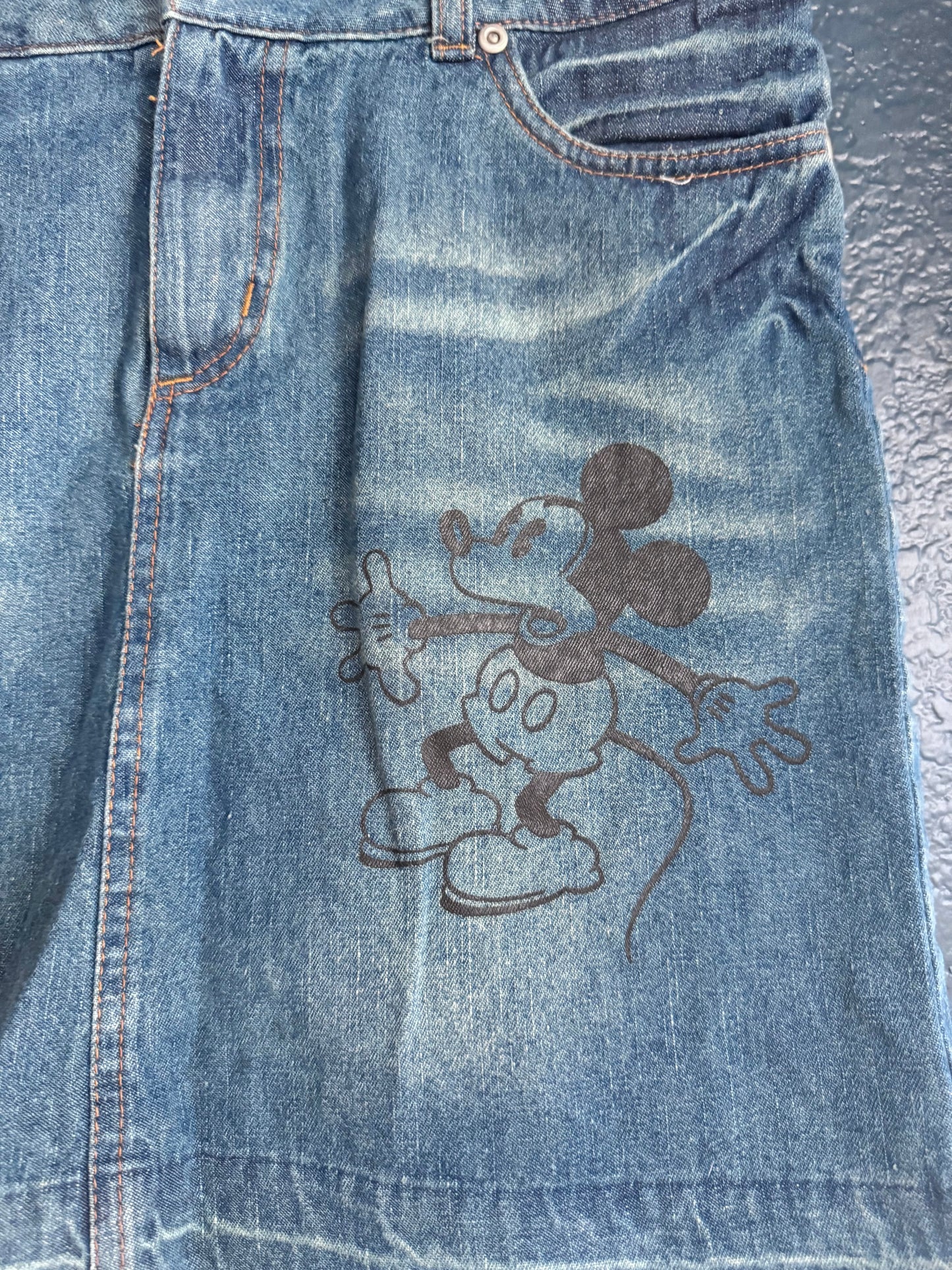Y2K Mickey Jean Skirt