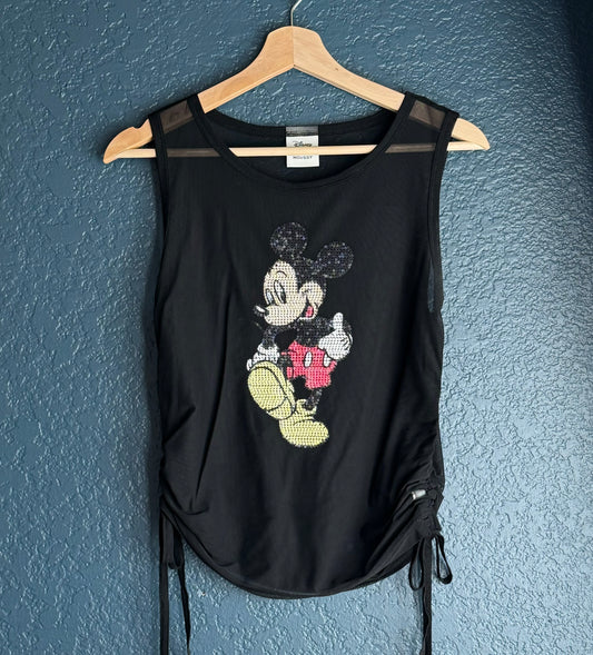 Mesh Sequin Mickey Mouse Tank Top