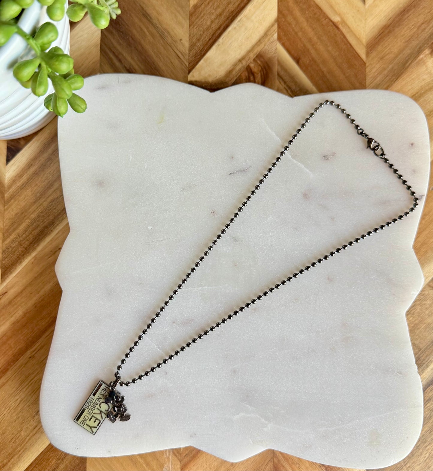 No. 1 Mickey Mouse Ball Chain Necklace