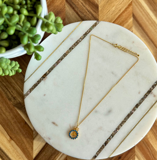 Blue Wreath Mickey Mouse Necklace