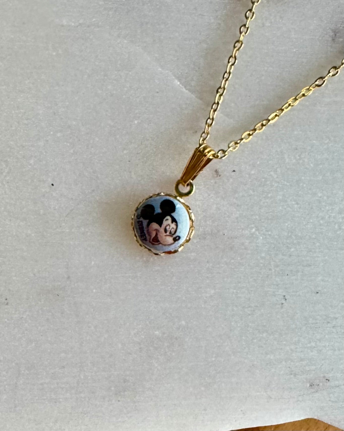 Mickey Mouse Porcelain Pendant Necklace