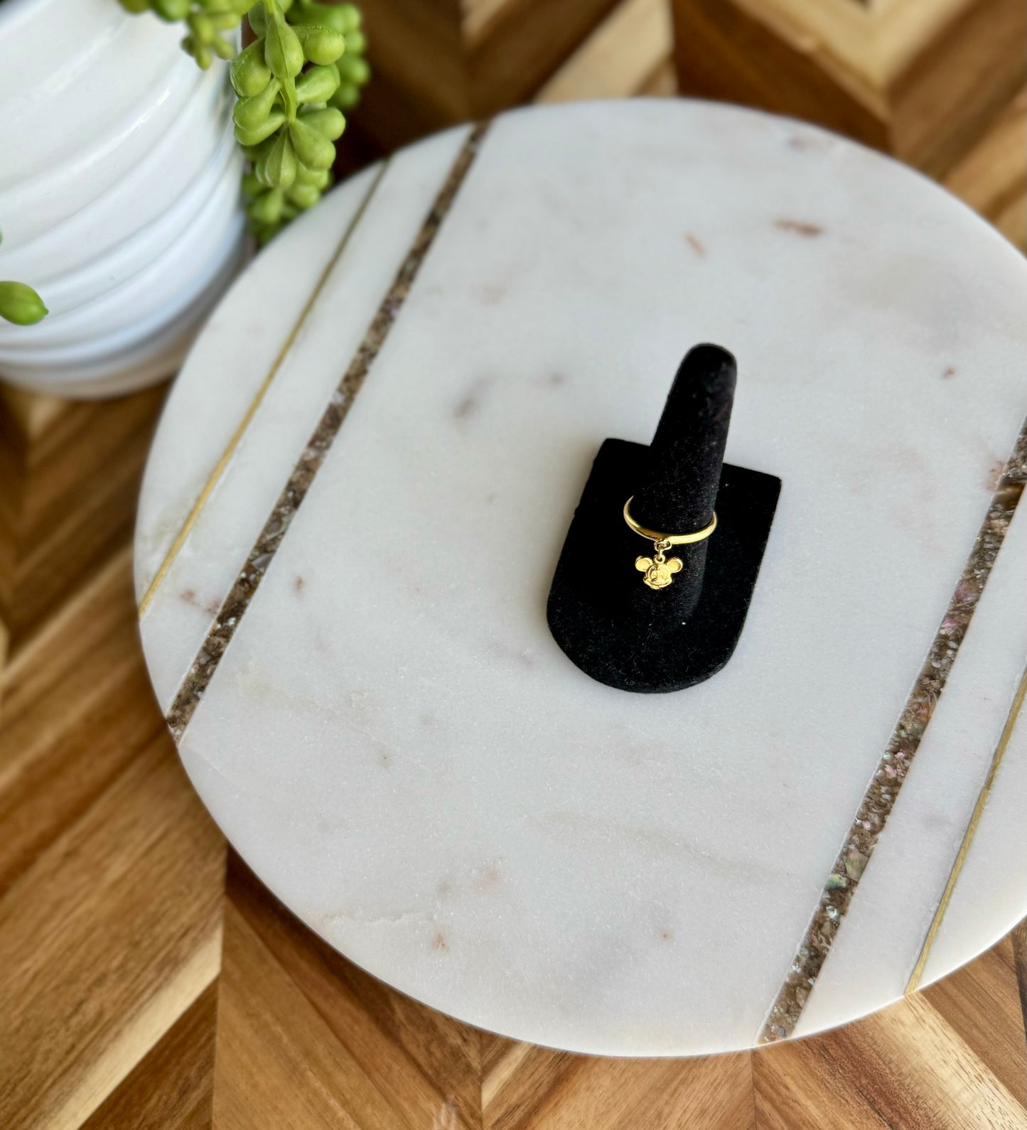 Gold Mickey Mouse Charm Ring