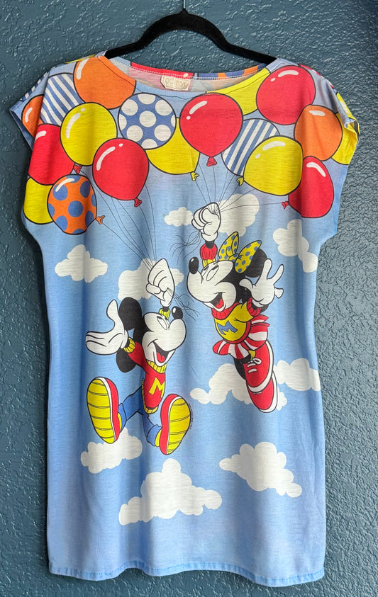 AOP Mickey & Minnie Balloon Top / Shirt Dress