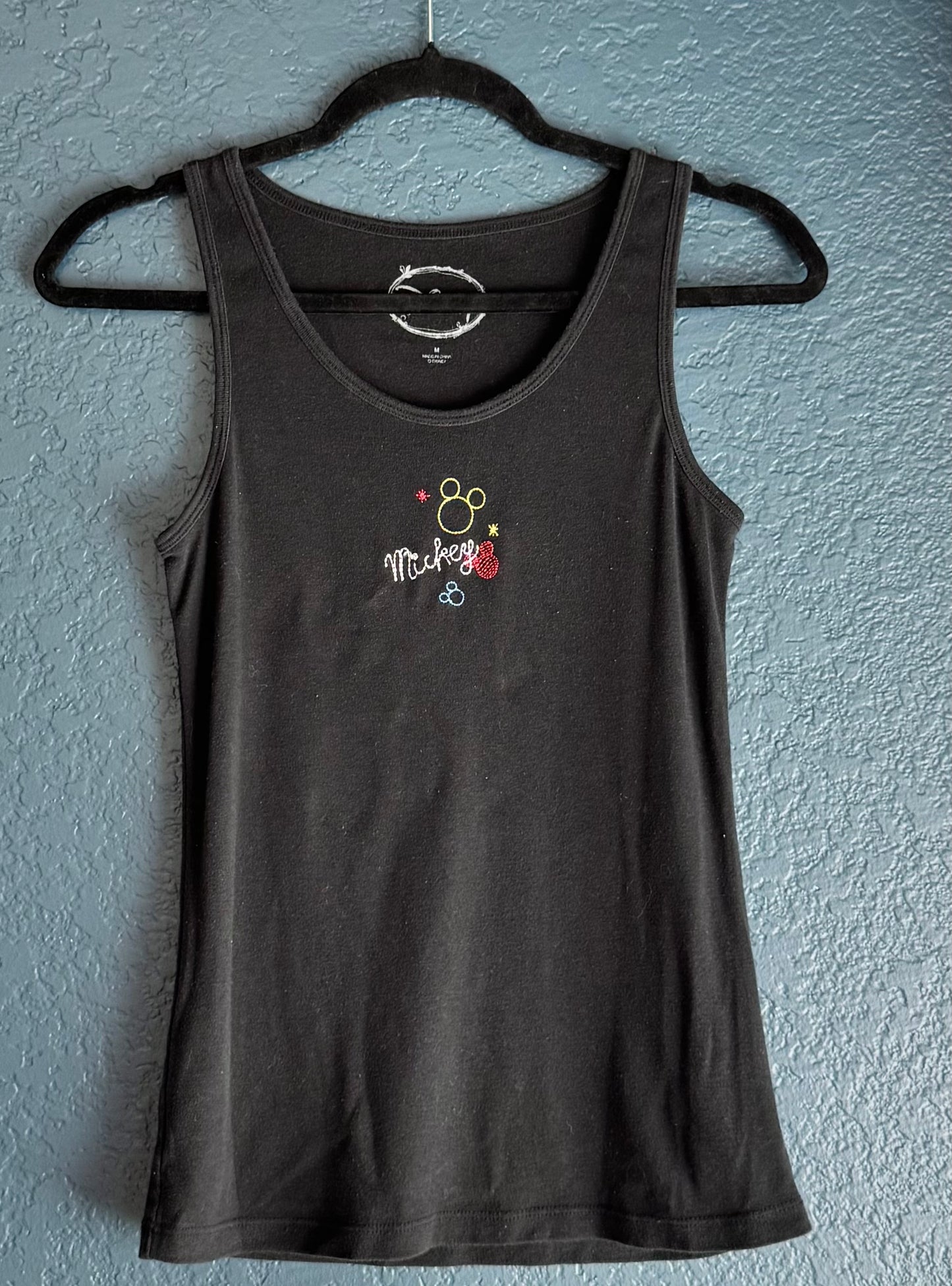 Embroidered Mickey Mouse Tank Top