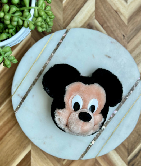 Plush Mickey Mouse Coin Pouch Keychain